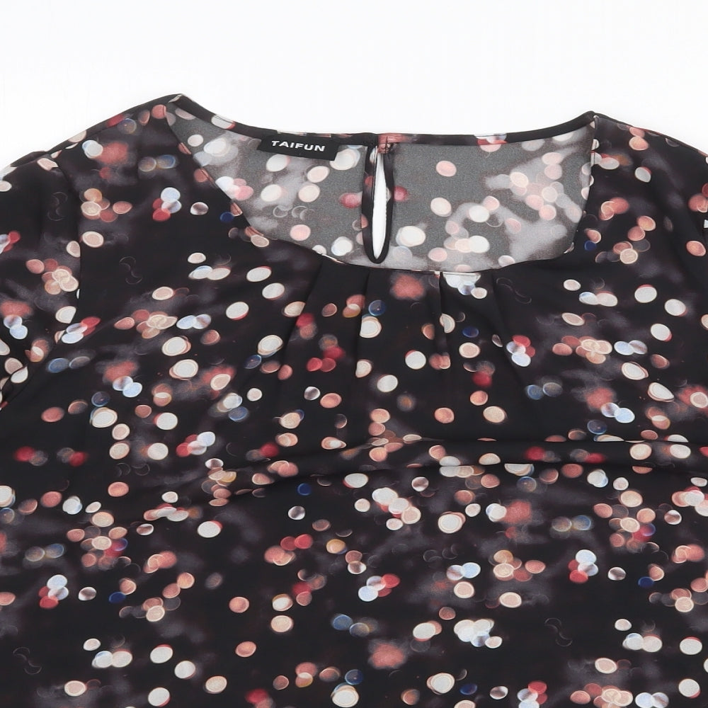 Womens UK Size XL Taifun Black Basic Blouse