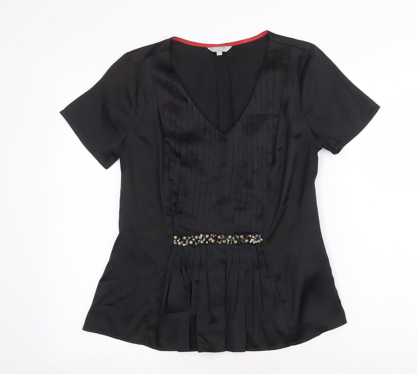Womens UK Size 10 Per Una Black Basic Blouse