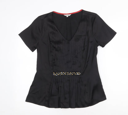 Womens UK Size 10 Per Una Black Basic Blouse