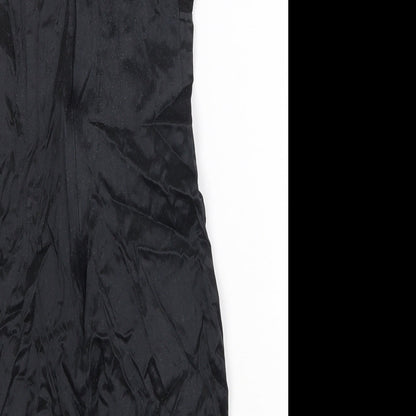 I.Q Trademark Womens Black Acetate Mini Size 8 Scoop Neck Zip
