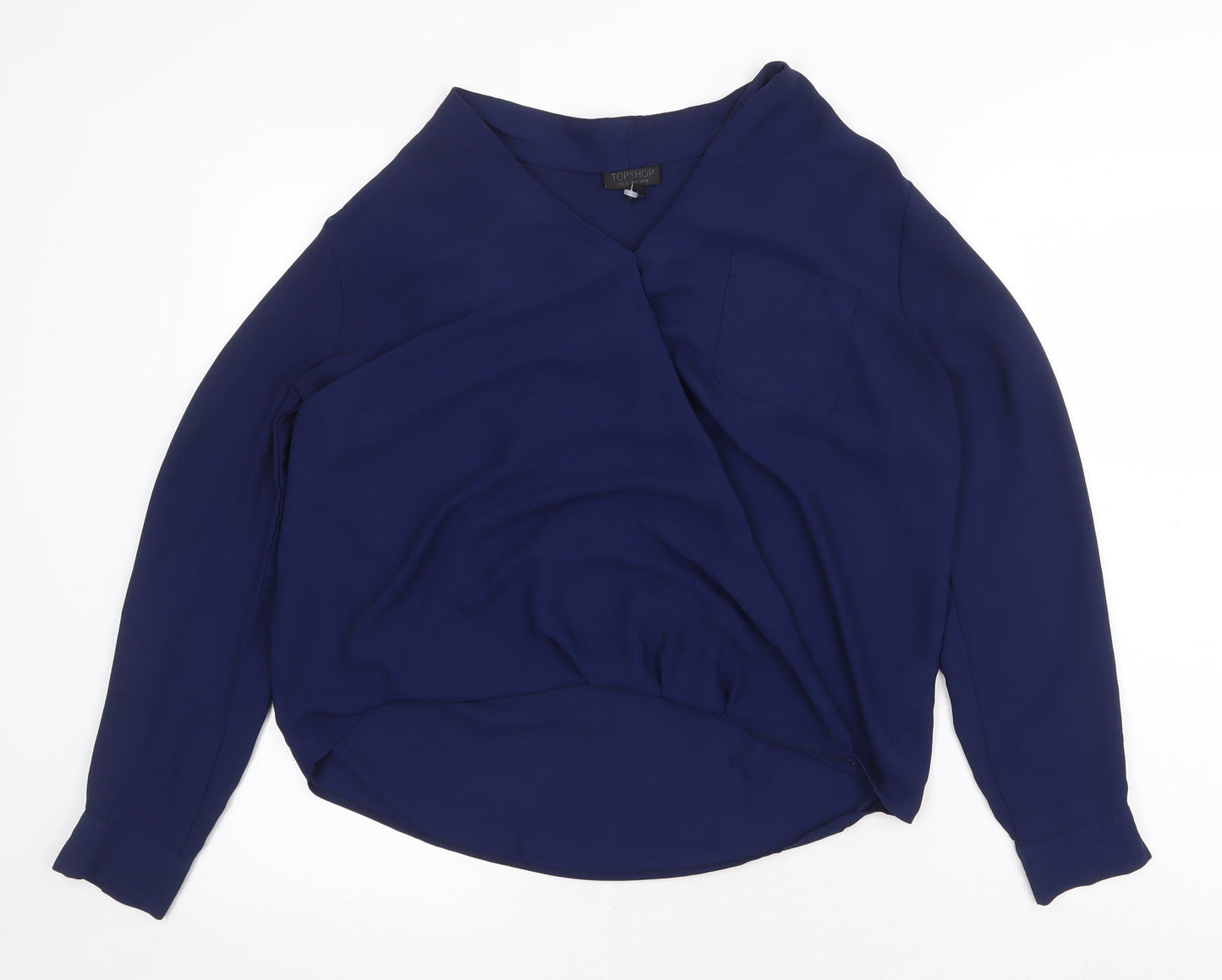 Womens UK Size 10 Topshop Blue Basic Blouse