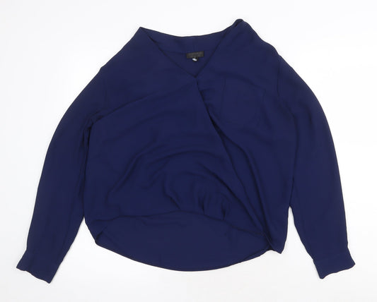 Womens UK Size 10 Topshop Blue Basic Blouse