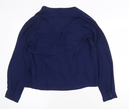 Womens UK Size 10 Topshop Blue Basic Blouse