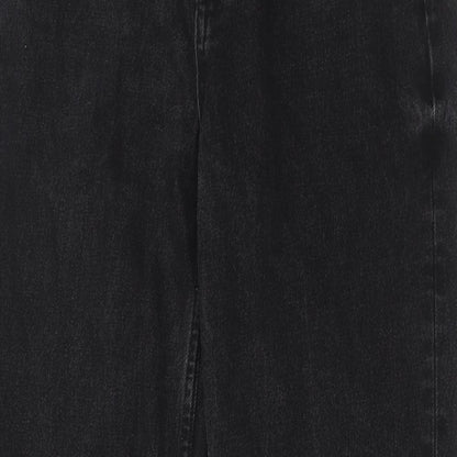 Denim & Co. Womens Black Cotton Straight Jeans Size 10 Regular Button