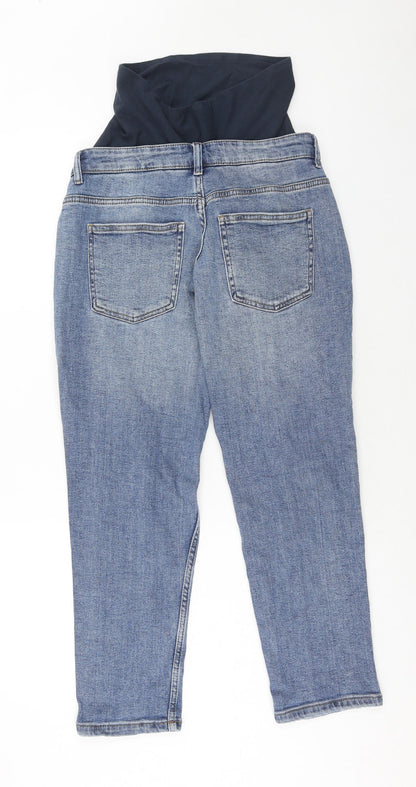 Denim & Co. Womens Blue Cotton Straight Jeans Size 10 Regular Button
