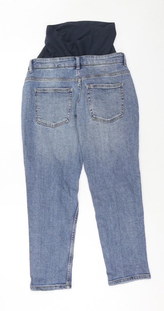 Denim & Co. Womens Blue Cotton Straight Jeans Size 10 Regular Button