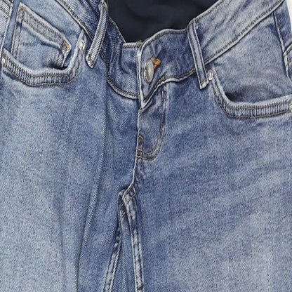 Denim & Co. Womens Blue Cotton Straight Jeans Size 10 Regular Button