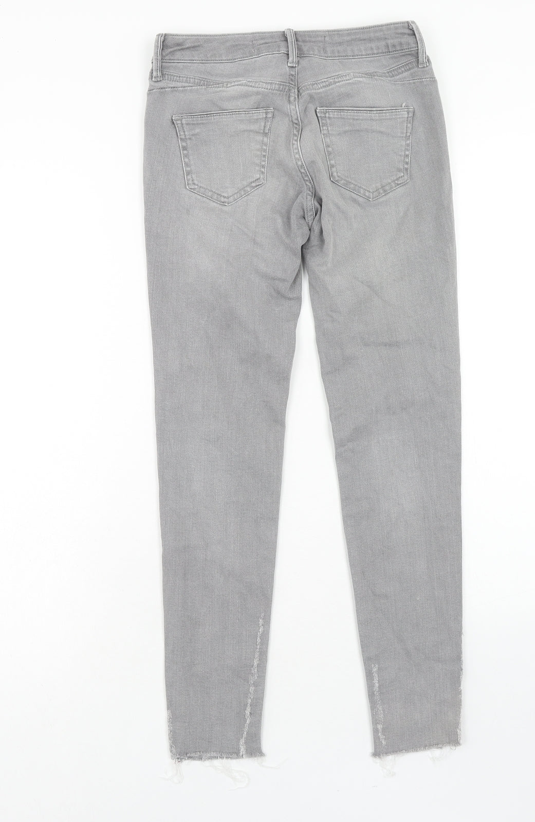 Denim & Co. Womens Grey Cotton Skinny Jeans Size 4 Regular Zip
