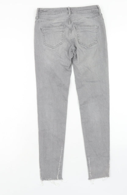 Denim & Co. Womens Grey Cotton Skinny Jeans Size 4 Regular Zip