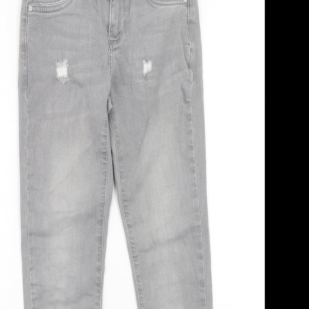 Denim & Co. Womens Grey Cotton Skinny Jeans Size 4 Regular Zip