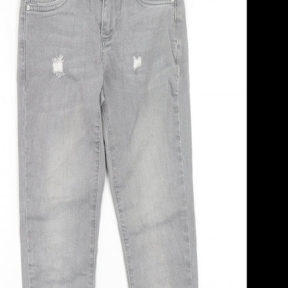 Denim & Co. Womens Grey Cotton Skinny Jeans Size 4 Regular Zip