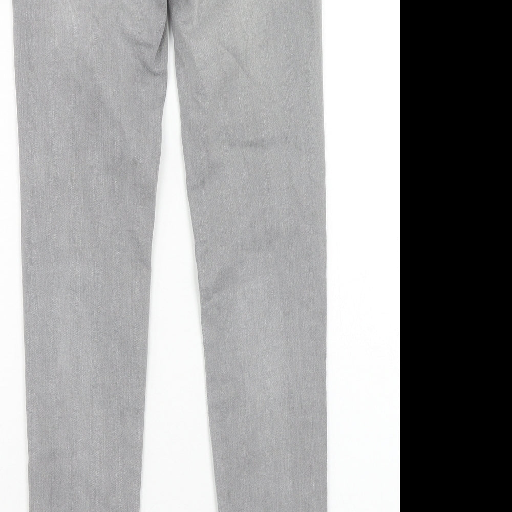 Denim & Co. Womens Grey Cotton Skinny Jeans Size 4 Regular Zip