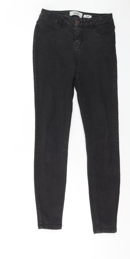 New Look Womens Black Cotton Skinny Jeans Size 8 Regular Zip