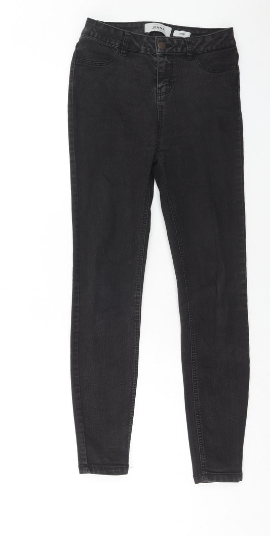 New Look Womens Black Cotton Skinny Jeans Size 8 Regular Zip