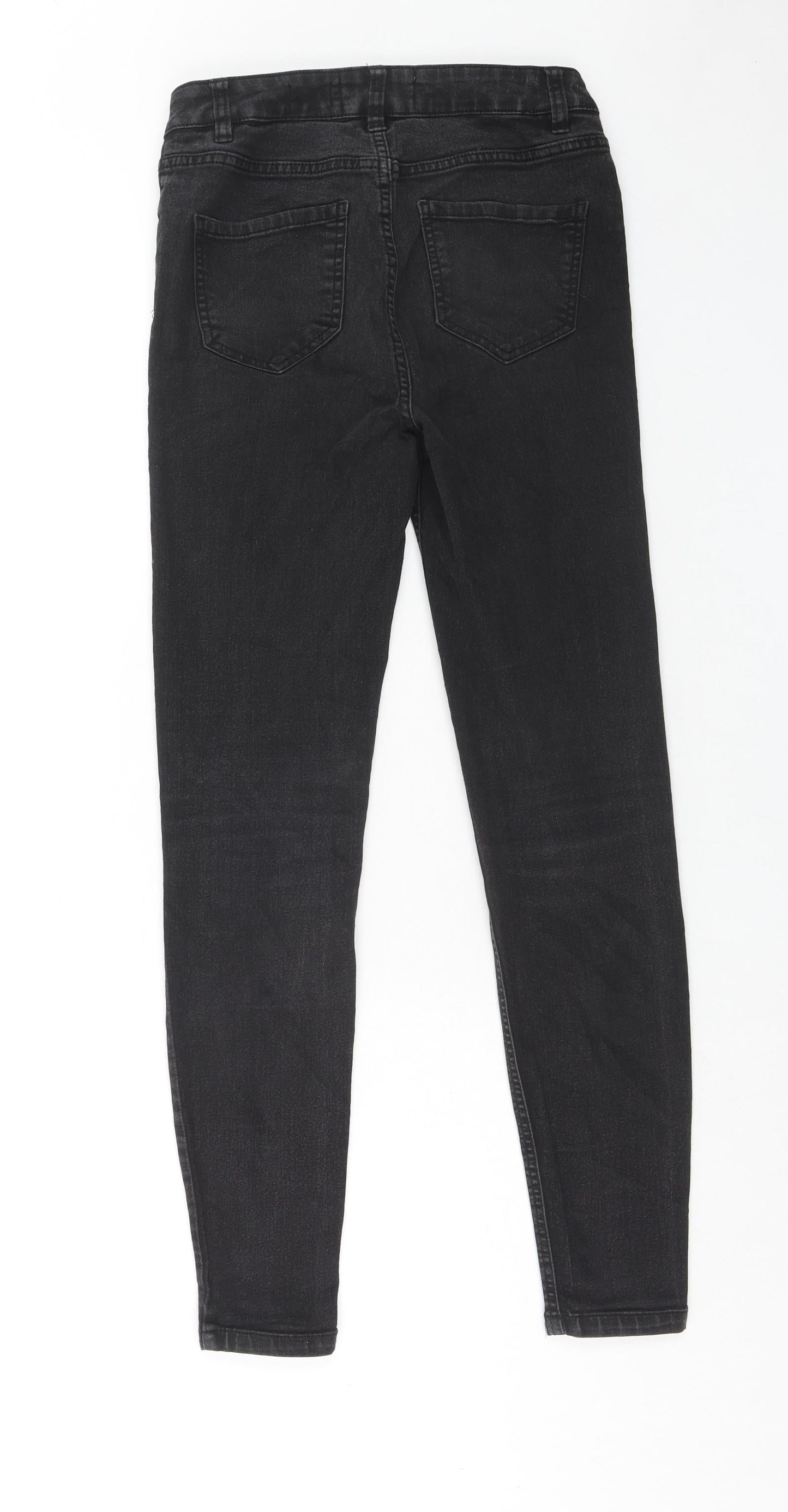 New Look Womens Black Cotton Skinny Jeans Size 8 Regular Zip