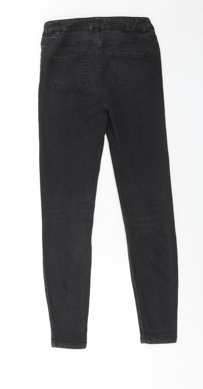 New Look Womens Black Cotton Skinny Jeans Size 8 Regular Zip