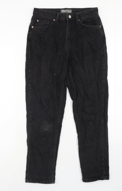 Denim & Co. Womens Black Cotton Straight Jeans Size 10 Regular Zip