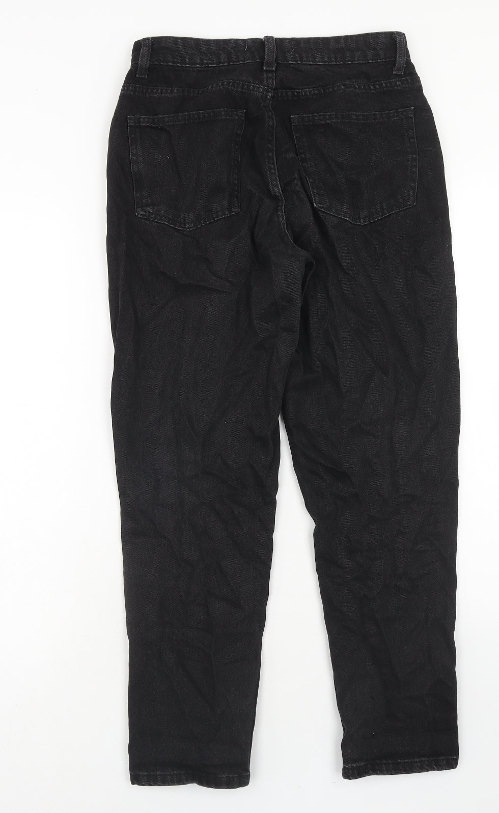 Denim & Co. Womens Black Cotton Straight Jeans Size 10 Regular Zip