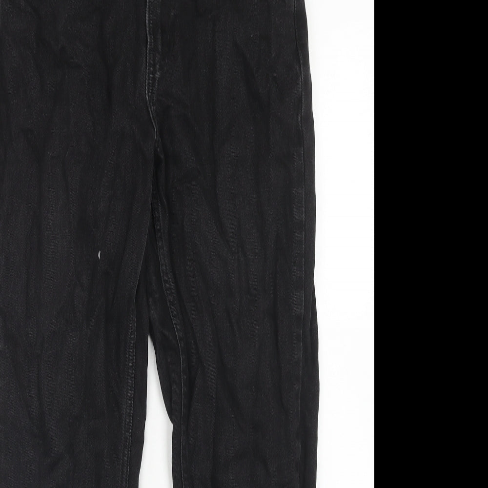 Denim & Co. Womens Black Cotton Straight Jeans Size 10 Regular Zip