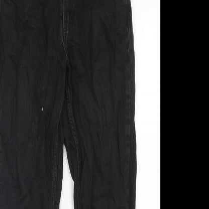 Denim & Co. Womens Black Cotton Straight Jeans Size 10 Regular Zip