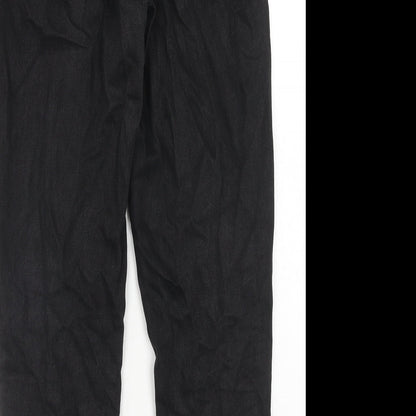 Denim & Co. Womens Black Cotton Straight Jeans Size 10 Regular Zip