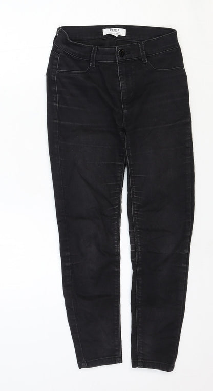 Dorothy Perkins Womens Black Cotton Skinny Jeans Size 6 Regular Zip