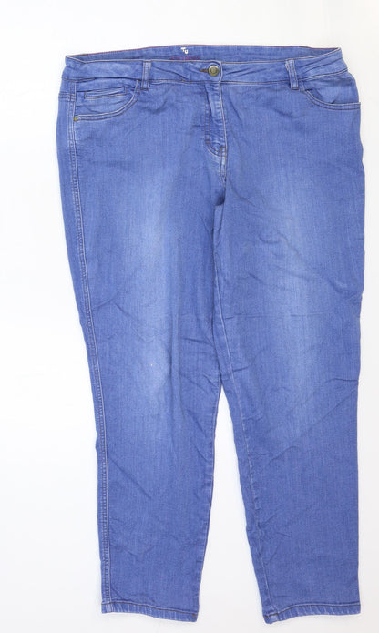 TU Womens Blue Cotton Skinny Jeans Size 36 in Regular Zip