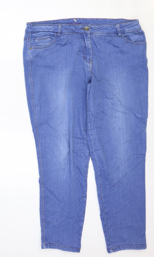 TU Womens Blue Cotton Skinny Jeans Size 36 in Regular Zip