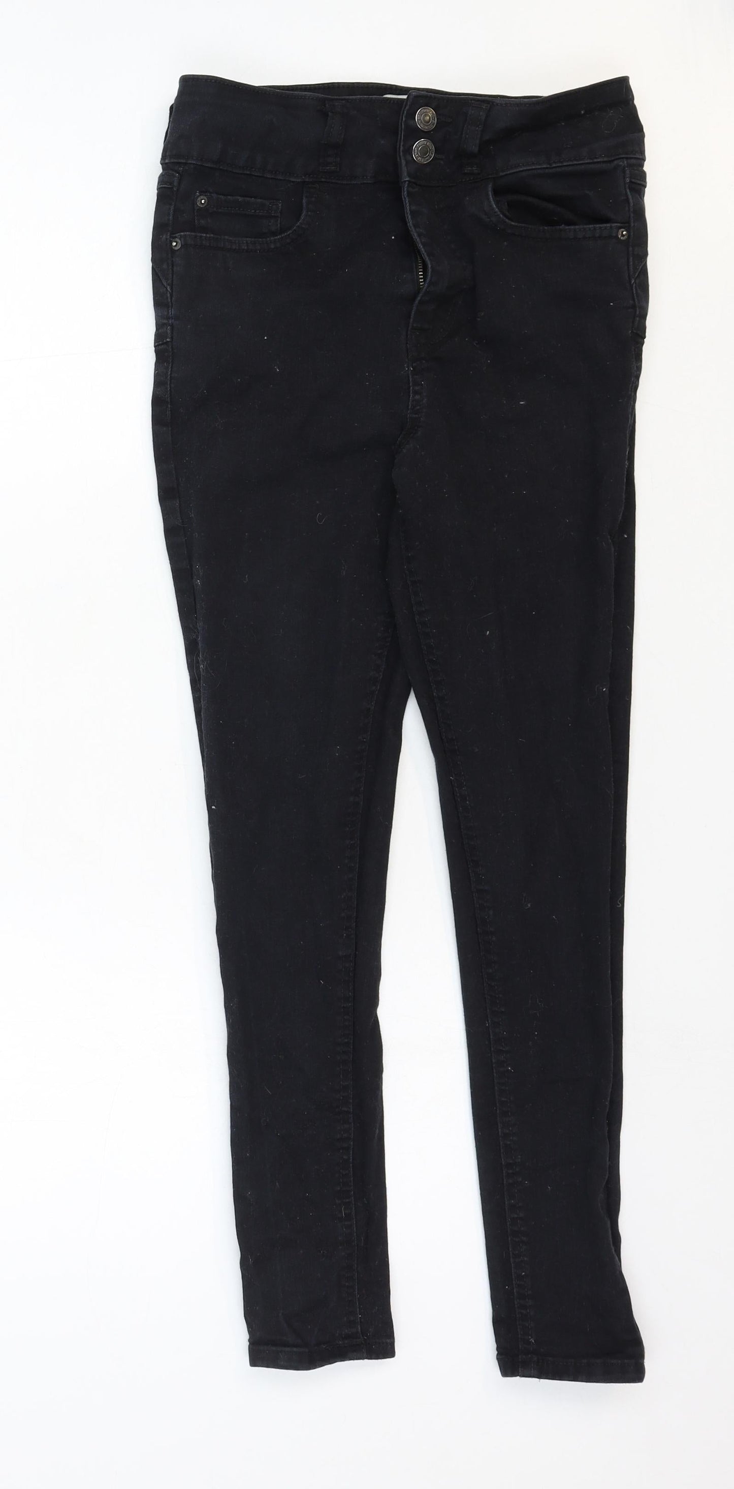 New Look Womens Black Cotton Skinny Jeans Size 10 Regular Zip