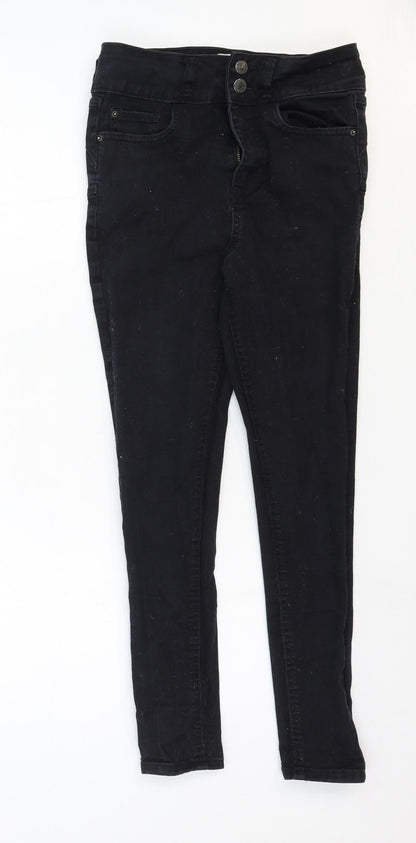 New Look Womens Black Cotton Skinny Jeans Size 10 Regular Zip