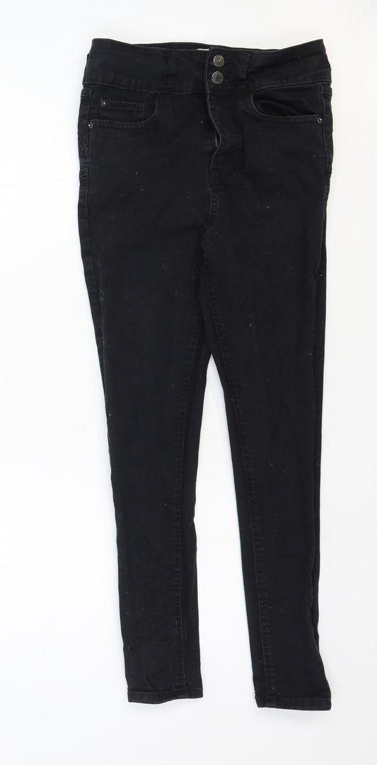 New Look Womens Black Cotton Skinny Jeans Size 10 Regular Zip
