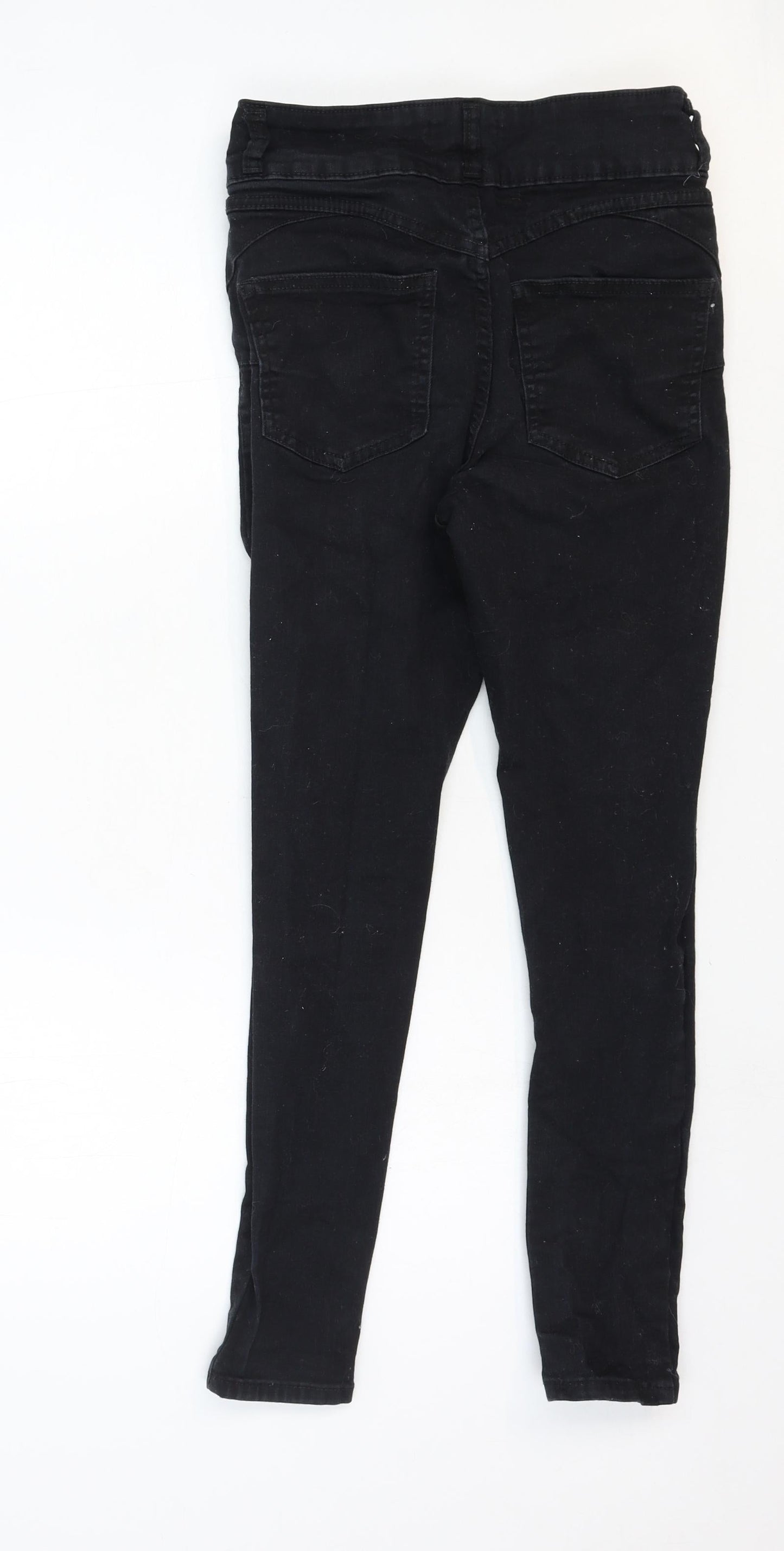New Look Womens Black Cotton Skinny Jeans Size 10 Regular Zip