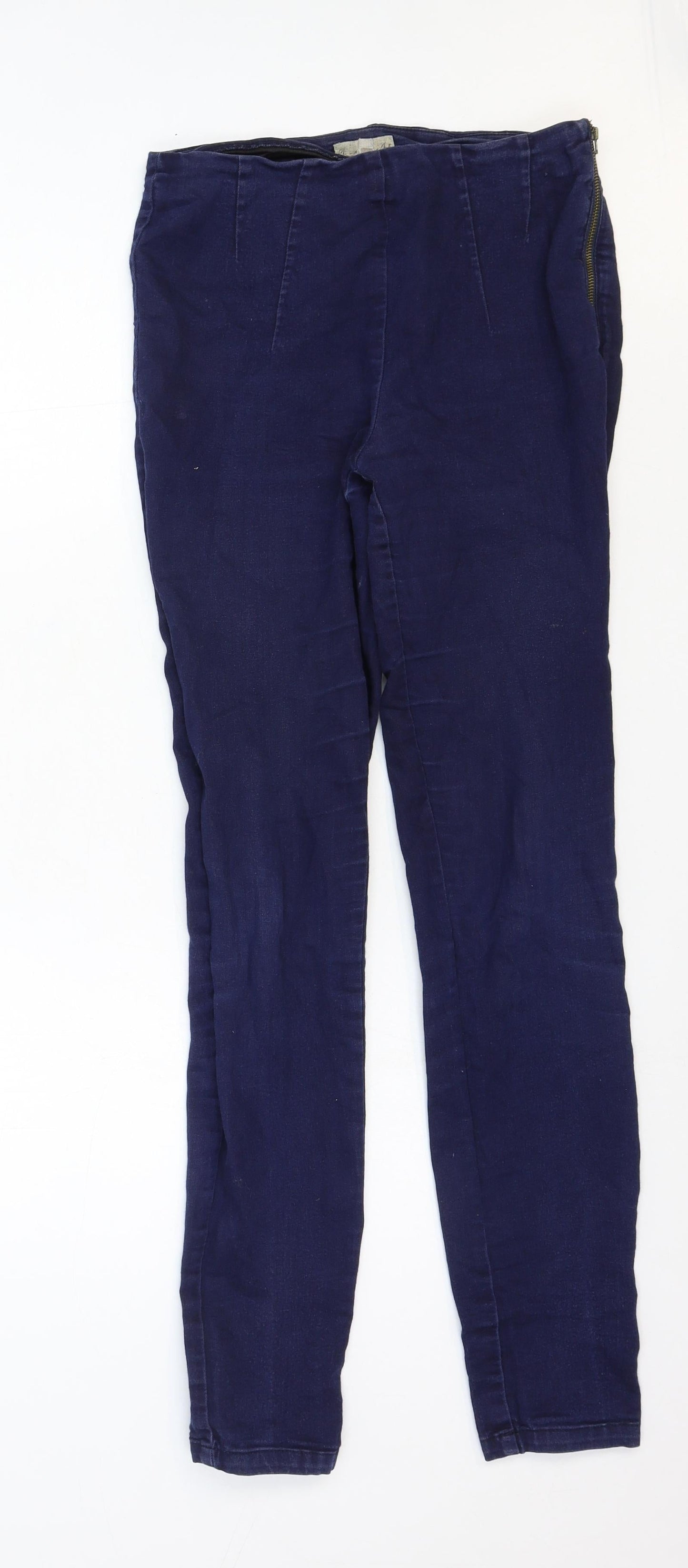 Phase Eight Womens Blue Cotton Skinny Jeans Size 8 Regular Zip