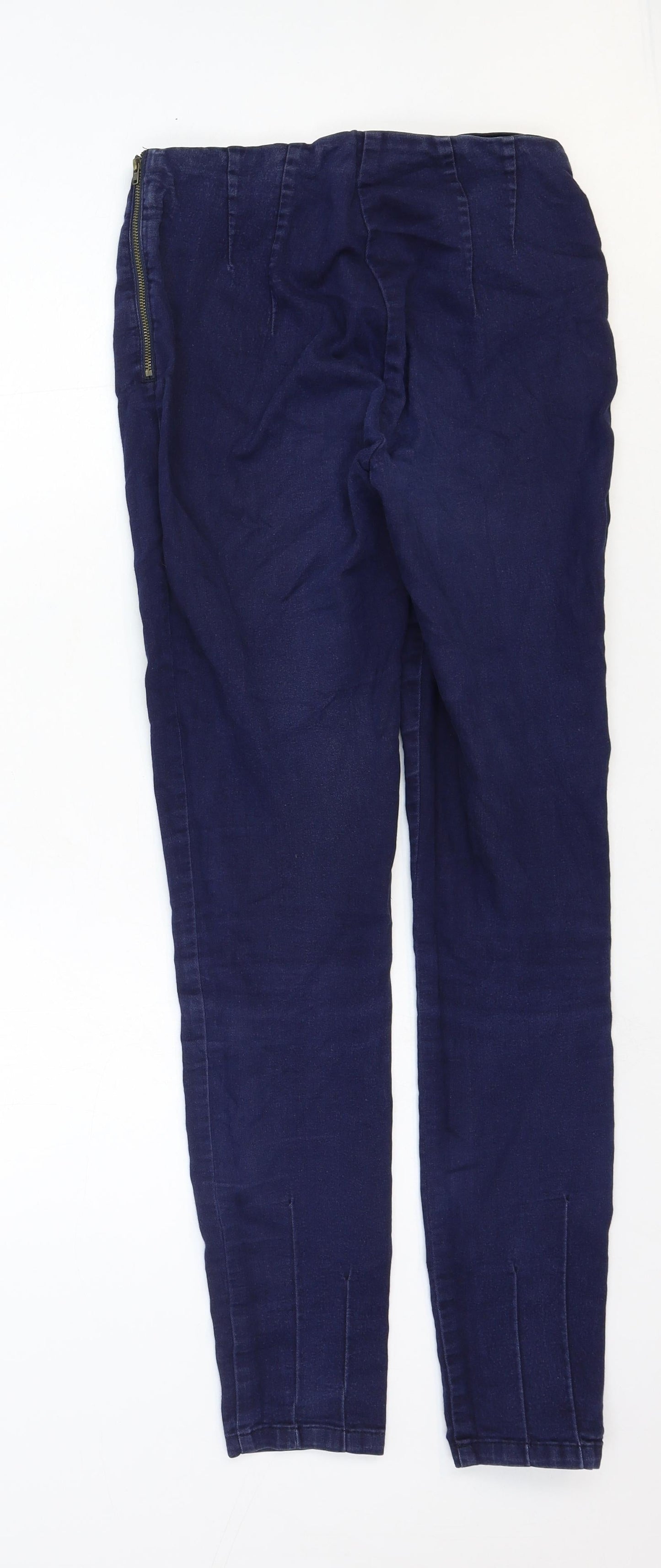 Phase Eight Womens Blue Cotton Skinny Jeans Size 8 Regular Zip