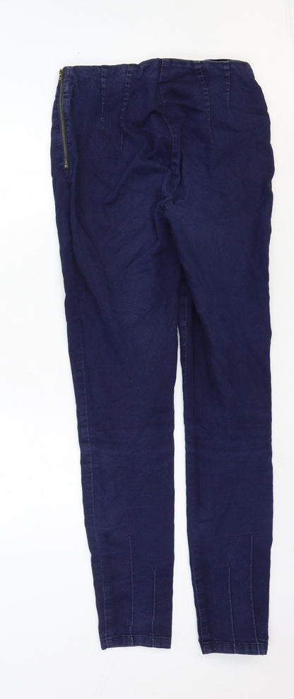 Phase Eight Womens Blue Cotton Skinny Jeans Size 8 Regular Zip
