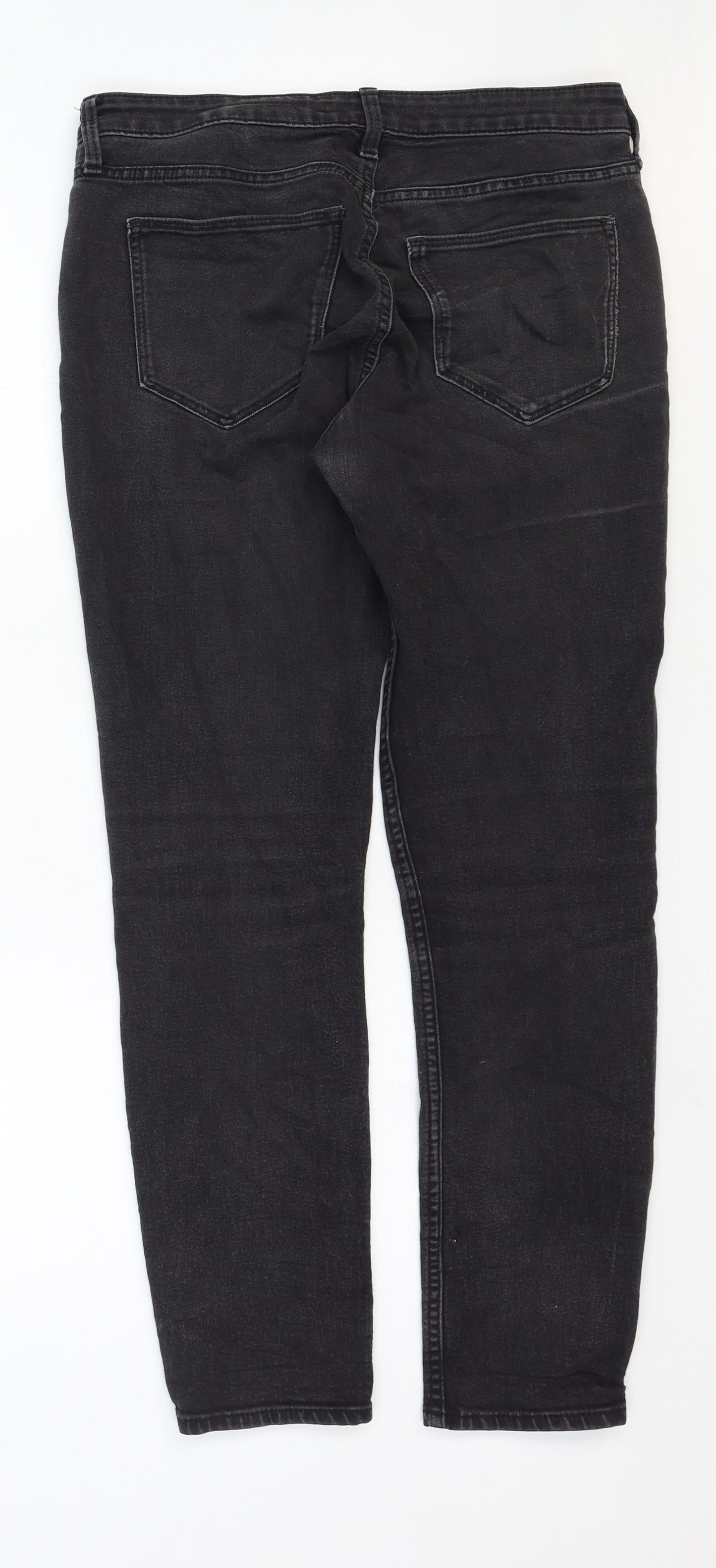 & Denim Womens Black Cotton Skinny Jeans Size 28 in Regular Zip