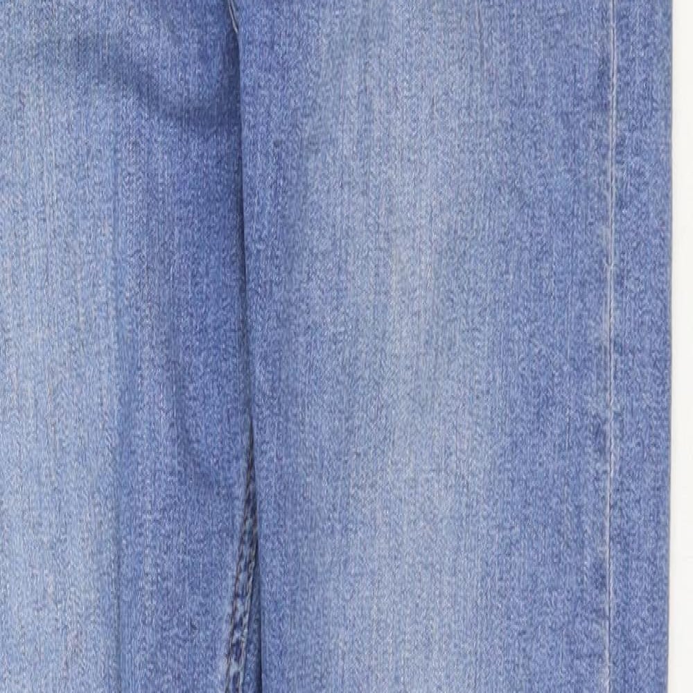 Topshop Womens Blue Cotton Skinny Jeans Size 30 in Regular Zip