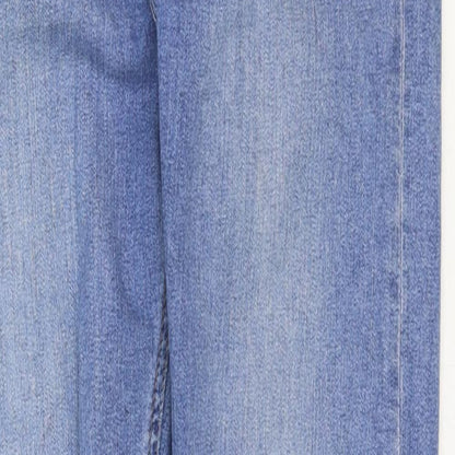 Topshop Womens Blue Cotton Skinny Jeans Size 30 in Regular Zip