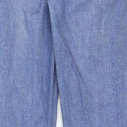 Topshop Womens Blue Cotton Skinny Jeans Size 30 in Regular Zip