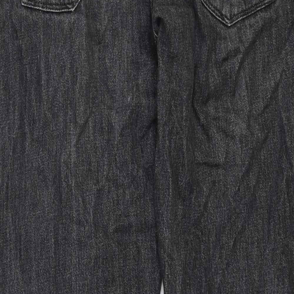 Authentic Mens Grey Cotton Straight Jeans Size 34 in Regular Zip