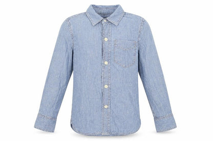 Gap Boys Blue Cotton Basic Button-Up Size XS Collared Button