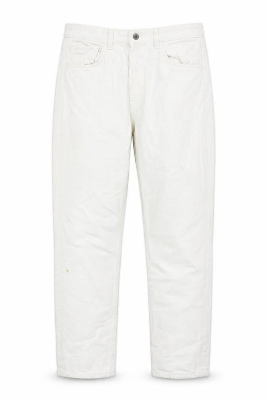 Womens UK Size 8 Bershka Regular Fit Straight White Jeans