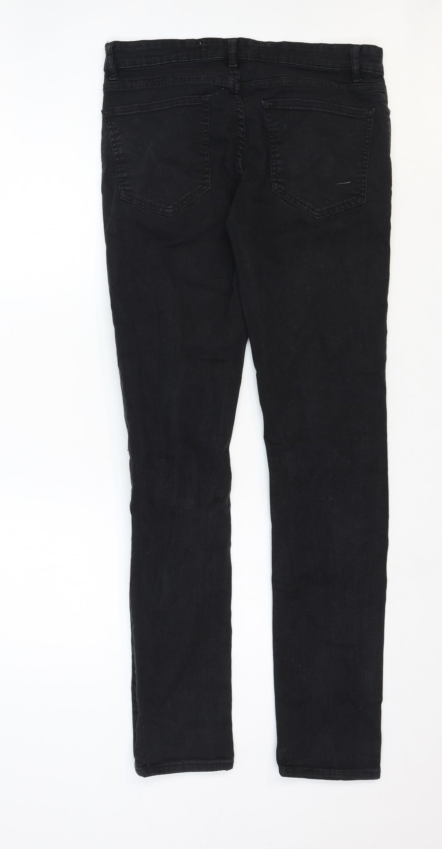 New Look Womens Black Cotton Skinny Jeans Size 6 Regular Zip