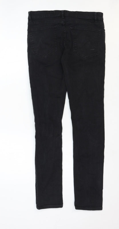 New Look Womens Black Cotton Skinny Jeans Size 6 Regular Zip