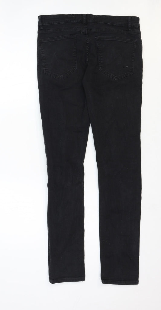 New Look Womens Black Cotton Skinny Jeans Size 6 Regular Zip