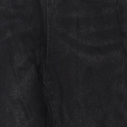 STR Womens Black Cotton Straight Jeans Size 6 Regular Zip