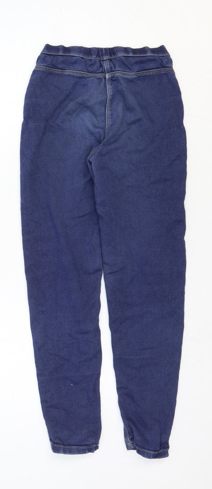 George Girls Blue Cotton Skinny Jeans Size 10-11 Years Regular