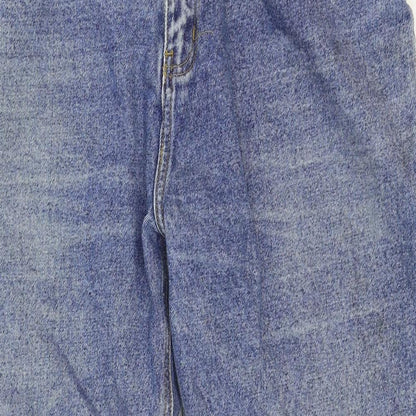 Jeans & Co Womens Blue Cotton Straight Jeans Size 35 in Regular Zip