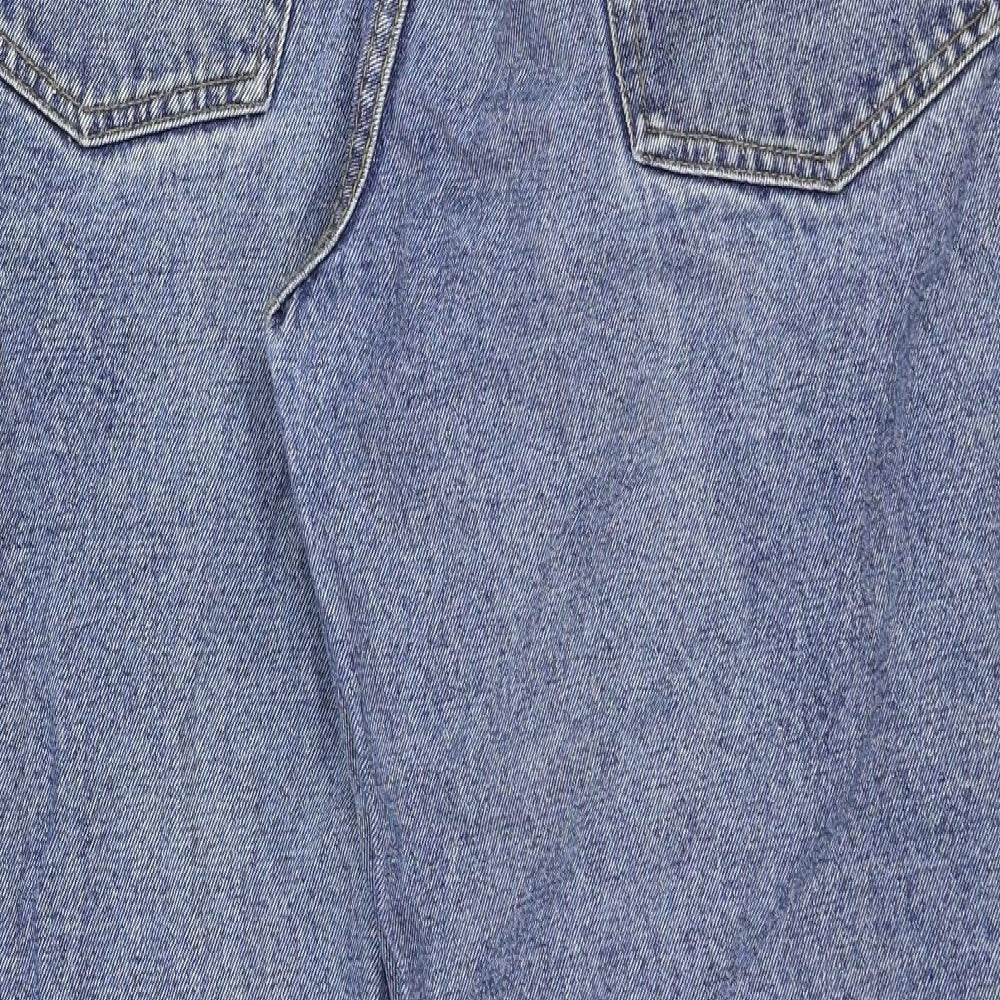 Jeans & Co Womens Blue Cotton Straight Jeans Size 35 in Regular Zip