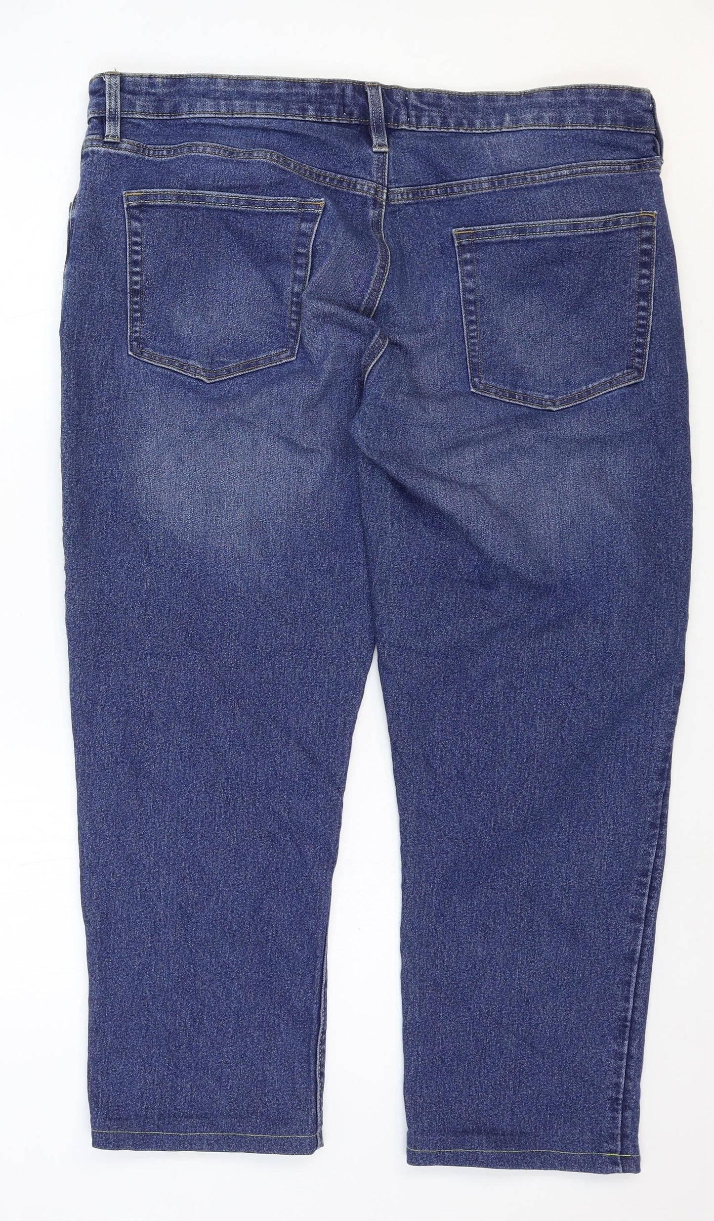 Easy Denim Womens Blue Cotton Straight Jeans Size 40 in Regular Zip